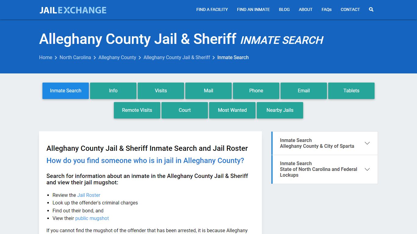 Alleghany County Jail & Sheriff Inmate Search - Jail Exchange